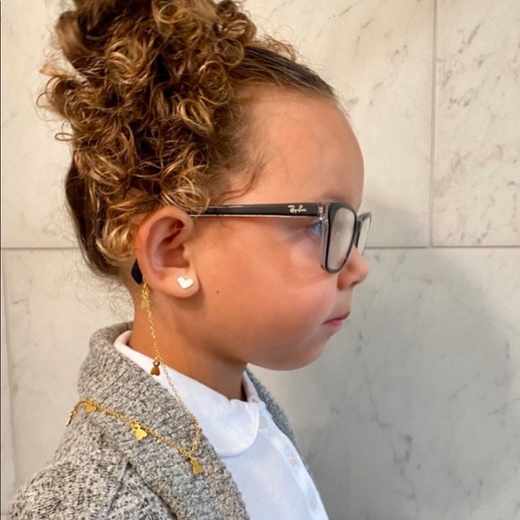 Girls Convertible Mask Glasses Chain Holder Hearts - Picture 3 of 10